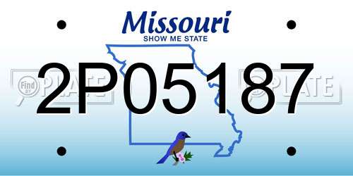 2P05187 Missouri License Plate