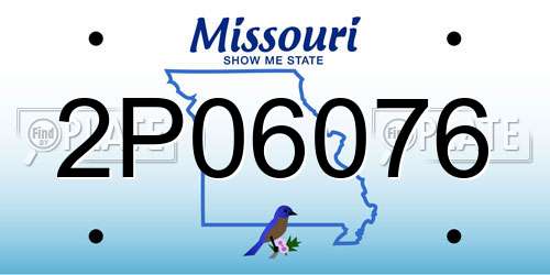 2P06076 Missouri License Plate