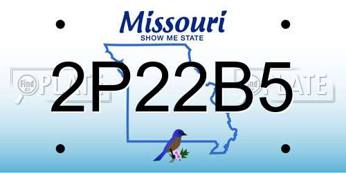 2P22B5 Missouri License Plate