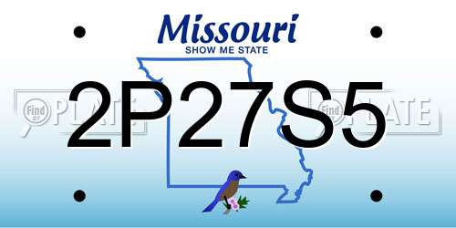 2P27S5 Missouri License Plate
