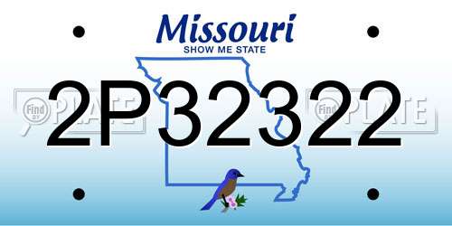 2P32322 Missouri License Plate