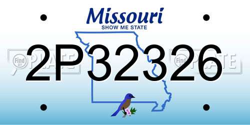 2P32326 Missouri License Plate