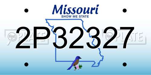 2P32327 Missouri License Plate