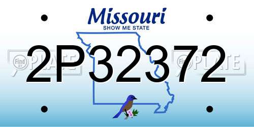 2P32372 Missouri License Plate