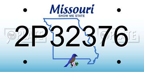 2P32376 Missouri License Plate