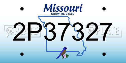 2P37327 Missouri License Plate