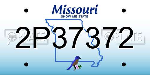 2P37372 Missouri License Plate