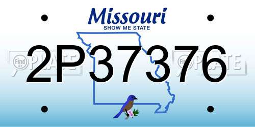 2P37376 Missouri License Plate