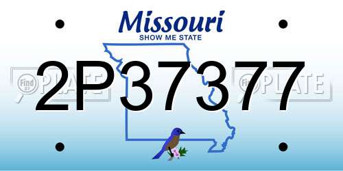 2P37377 Missouri License Plate