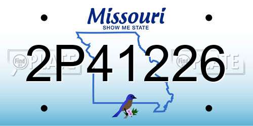 2P41226 Missouri License Plate