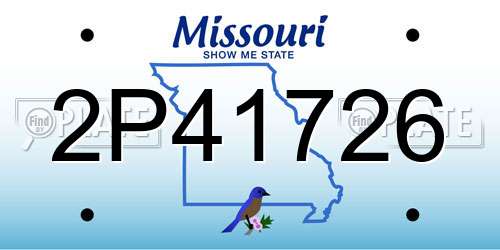 2P41726 Missouri License Plate