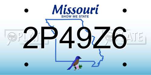 2P49Z6 Missouri License Plate