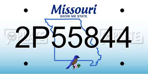 2P55844 Missouri License Plate