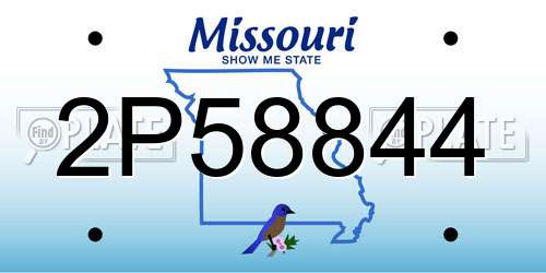 2P58844 Missouri License Plate