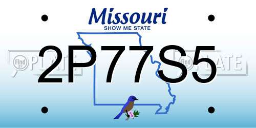 2P77S5 Missouri License Plate