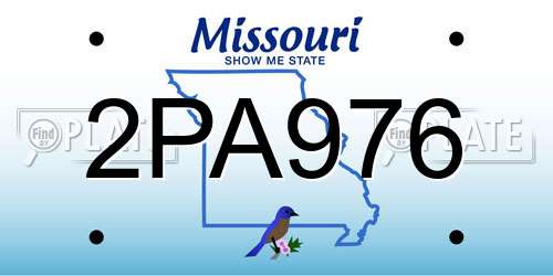 2PA976 Missouri License Plate