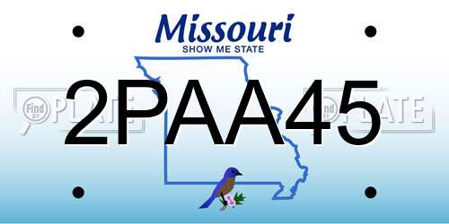 2PAA45 Missouri License Plate