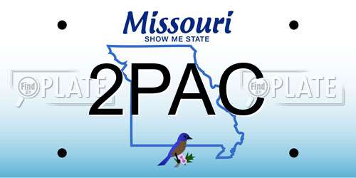 2PAC Missouri License Plate