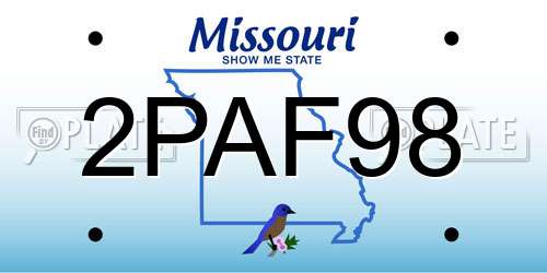 2PAF98 Missouri License Plate