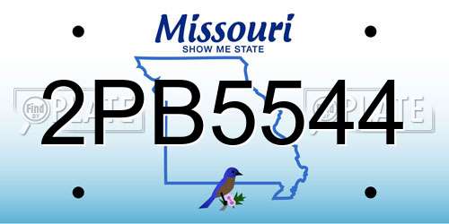2PB5544 Missouri License Plate