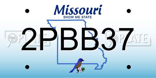 2PBB37 Missouri License Plate
