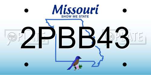 2PBB43 Missouri License Plate