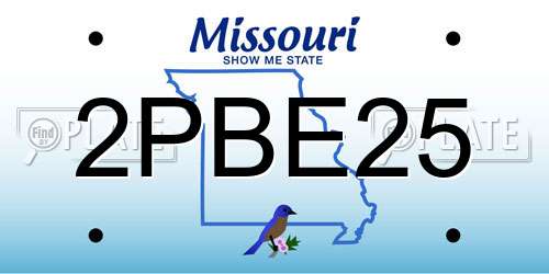 2PBE25 Missouri License Plate