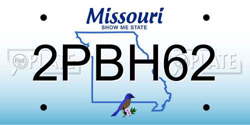 2PBH62 Missouri License Plate