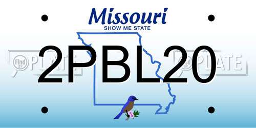 2PBL20 Missouri License Plate