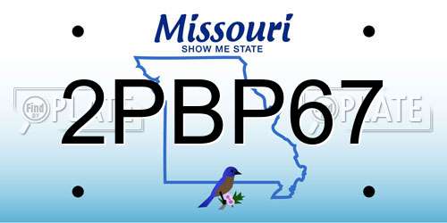 2PBP67 Missouri License Plate