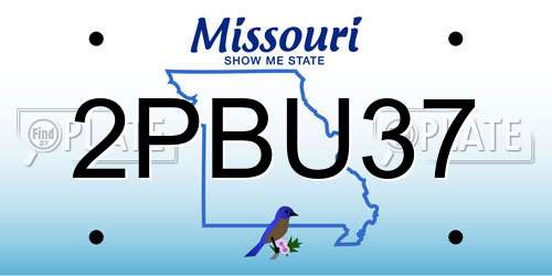 2PBU37 Missouri License Plate