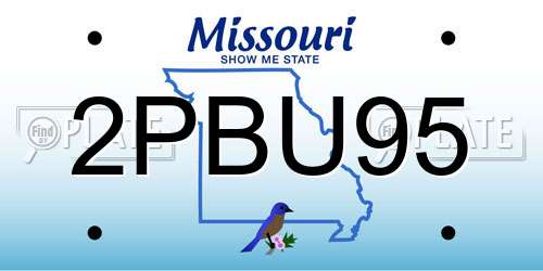 2PBU95 Missouri License Plate