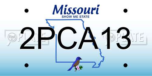 2PCA13 Missouri License Plate