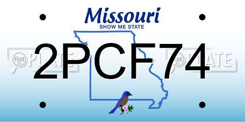 2PCF74 Missouri License Plate