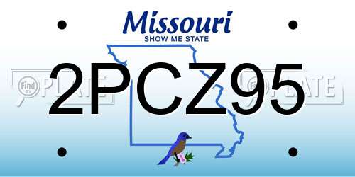 2PCZ95 Missouri License Plate