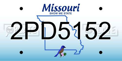 2PD5152 Missouri License Plate