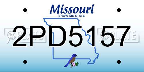 2PD5157 Missouri License Plate