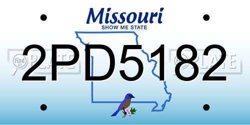 2PD5182 Missouri License Plate