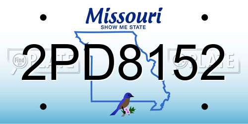2PD8152 Missouri License Plate