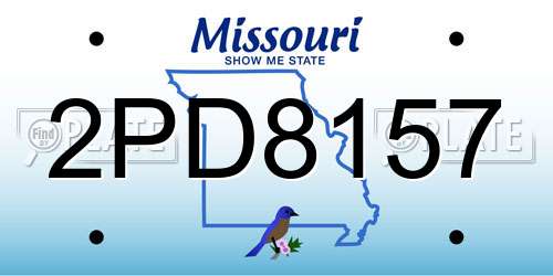 2PD8157 Missouri License Plate