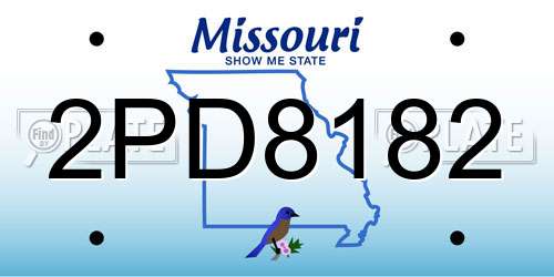 2PD8182 Missouri License Plate