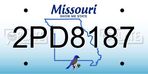 2PD8187 Missouri License Plate