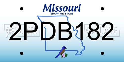 2PDB182 Missouri License Plate