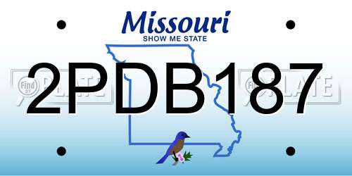 2PDB187 Missouri License Plate