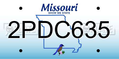 2PDC635 Missouri License Plate