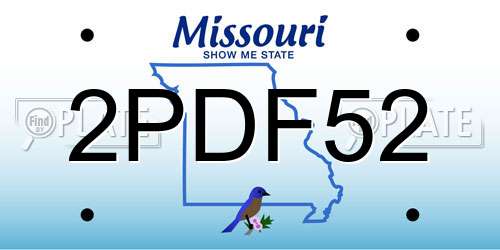 2PDF52 Missouri License Plate