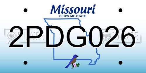 2PDG026 Missouri License Plate