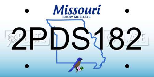 2PDS182 Missouri License Plate
