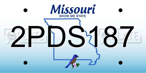 2PDS187 Missouri License Plate