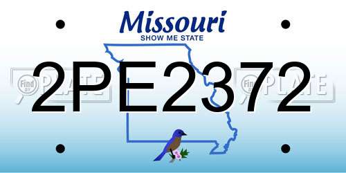 2PE2372 Missouri License Plate